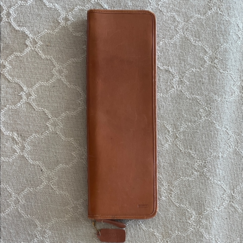 Vintage Coach Brown Leather Tie Carrier